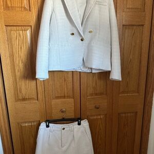 Elegant white Blazer and short Set